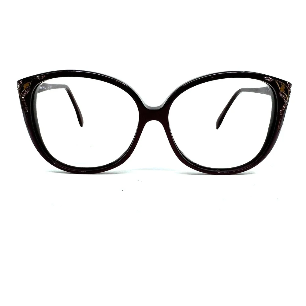 Landel Paris Eyeglasses Frames 65 S3 595 Maroon Cat Eye H12035